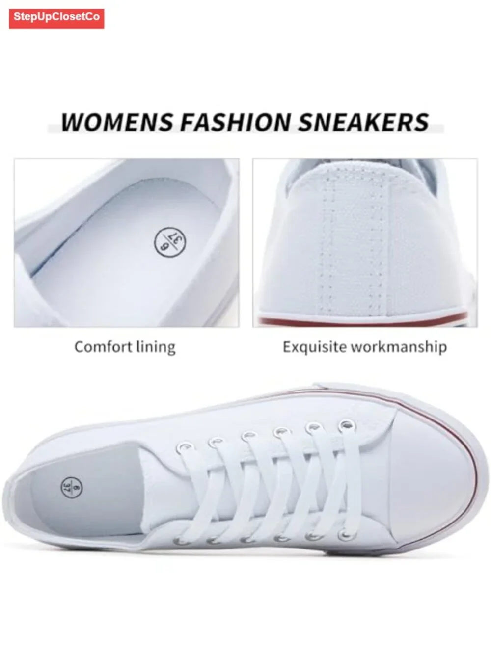 Canvas Sneakers Lightweight Slip Resistant Fashion Athletic Shoes